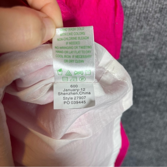 Lilly Pulitzer Fuchsia Strapless Dress with White Accents - Picture 10 of 11